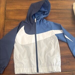 New Nike Kids Navy and Light Gray Raincoat